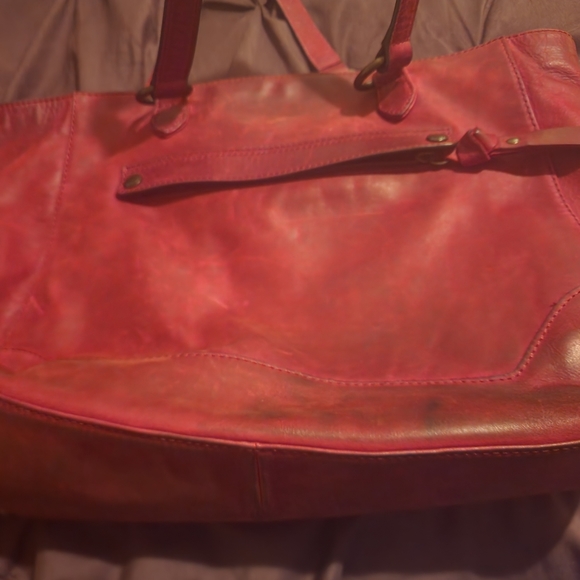 Frye Melissa Sangria Leather Tote Bag - Picture 1 of 4